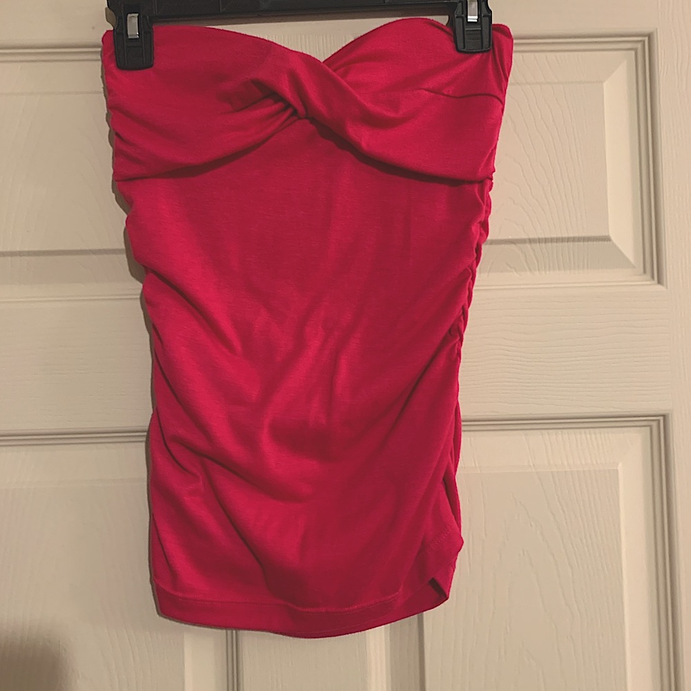 Hot pink strapless shirt